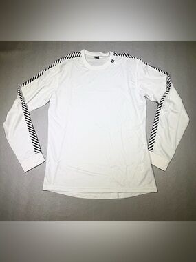 Helly Hansen Men’s XL HH LIFA Stripe Long Sleeve Base Layer White Black
